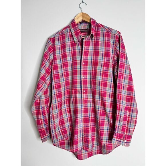 Chaps Ralph Lauren Long Sleeve Button Front Red Plaid Shirt Sz M - Picture 1 of 4